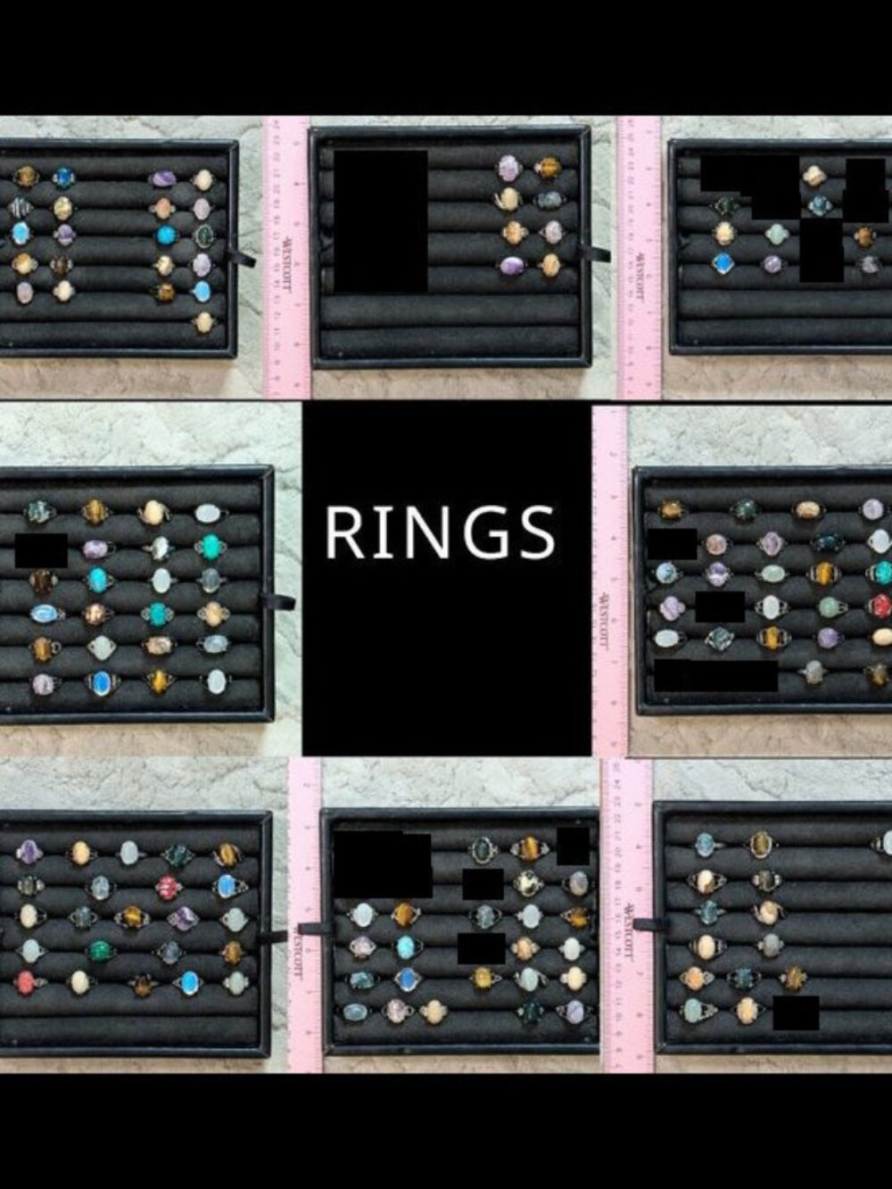 *Price for One - U Pick* Assorted Stone Bezeled Ring, Sizes 5-10.5